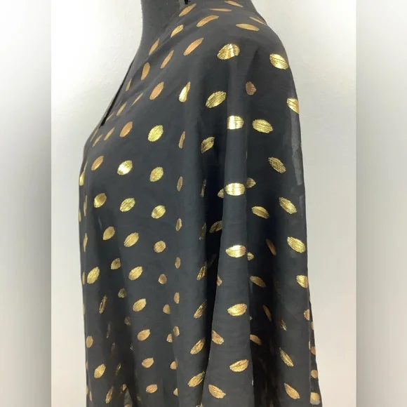 NWT Never Fully Dressed Black Multi Way flowy Dress/cover Gold dots on sheer - Picture 7 of 13